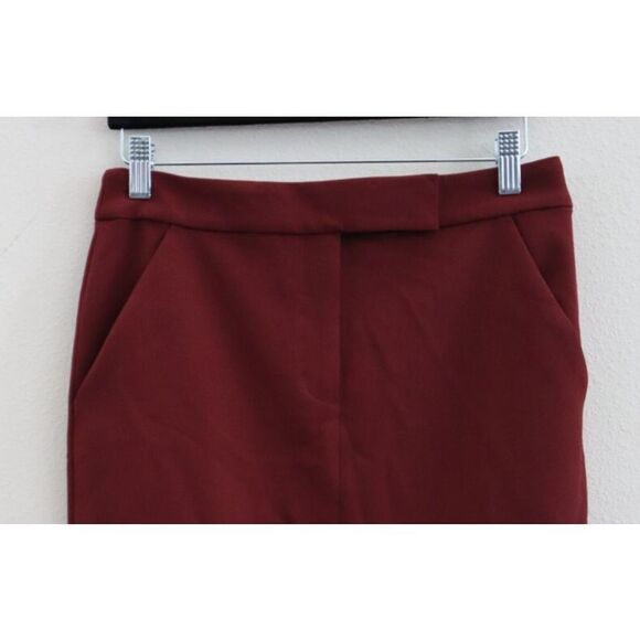 Express Editor 07660601 Women's Sz 4 Maroon High Waisted Midi Pencil Skirt - Picture 8 of 8